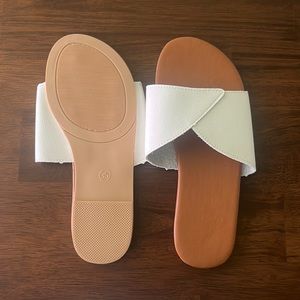 white open toe sandals